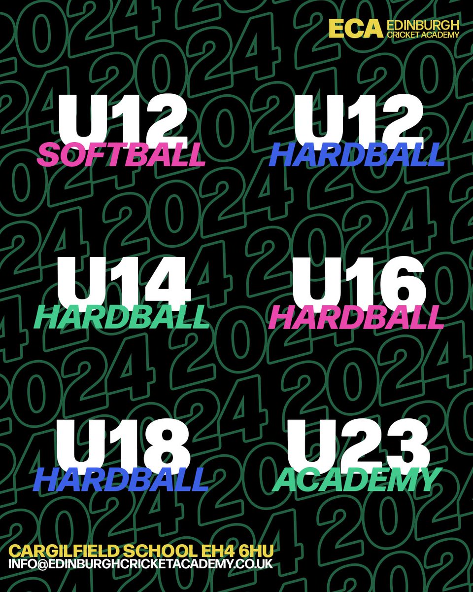 New year, new skills 🏏 Want to level up your game ahead of the 2024 season? With our new U18 age group we have sessions for EVERYONE U12-U23 🕺🏼 Join us by saying hi at info@edinburghcricketacademy.co.uk 👋