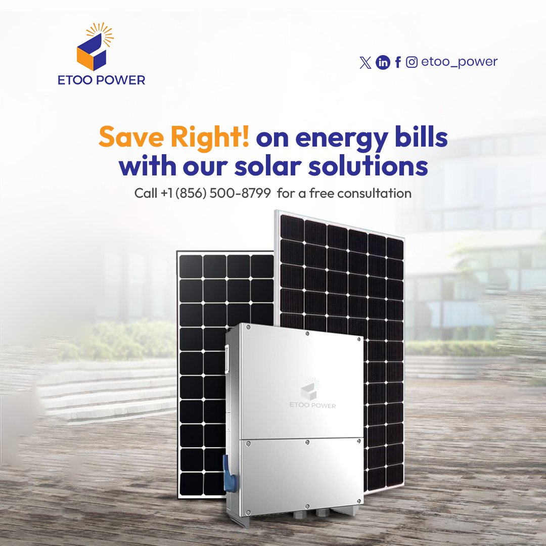 etoopower's tweet photo. Your home can be fully-powered up while you spend less on energy bills. With our pocket-friendly solar solutions, you don't have to worry about the rising cost of energy bills because you'll gain control of your energy usage. https://t.co/vjSk8fuA2s