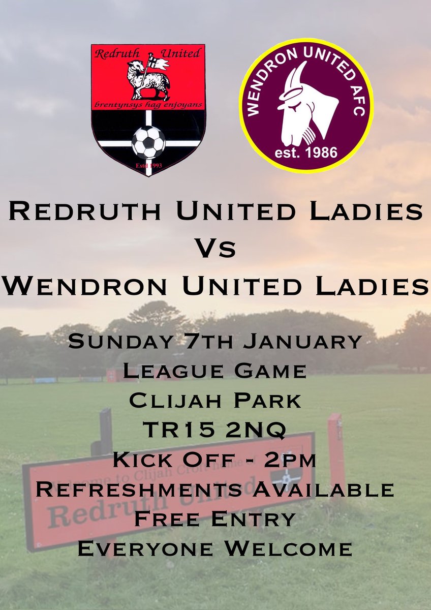 RedruthLadiesFC's tweet image. Exciting post alert!! 🚨🚨

FIRST GAME OF 2024 PENDING

The ladies entertain @WendronFCLadies for the first time this season at Fortress Clijah!

Hopefully the weather holds off and we can get the game on 🤞
#prayfornorain @TheCWFL