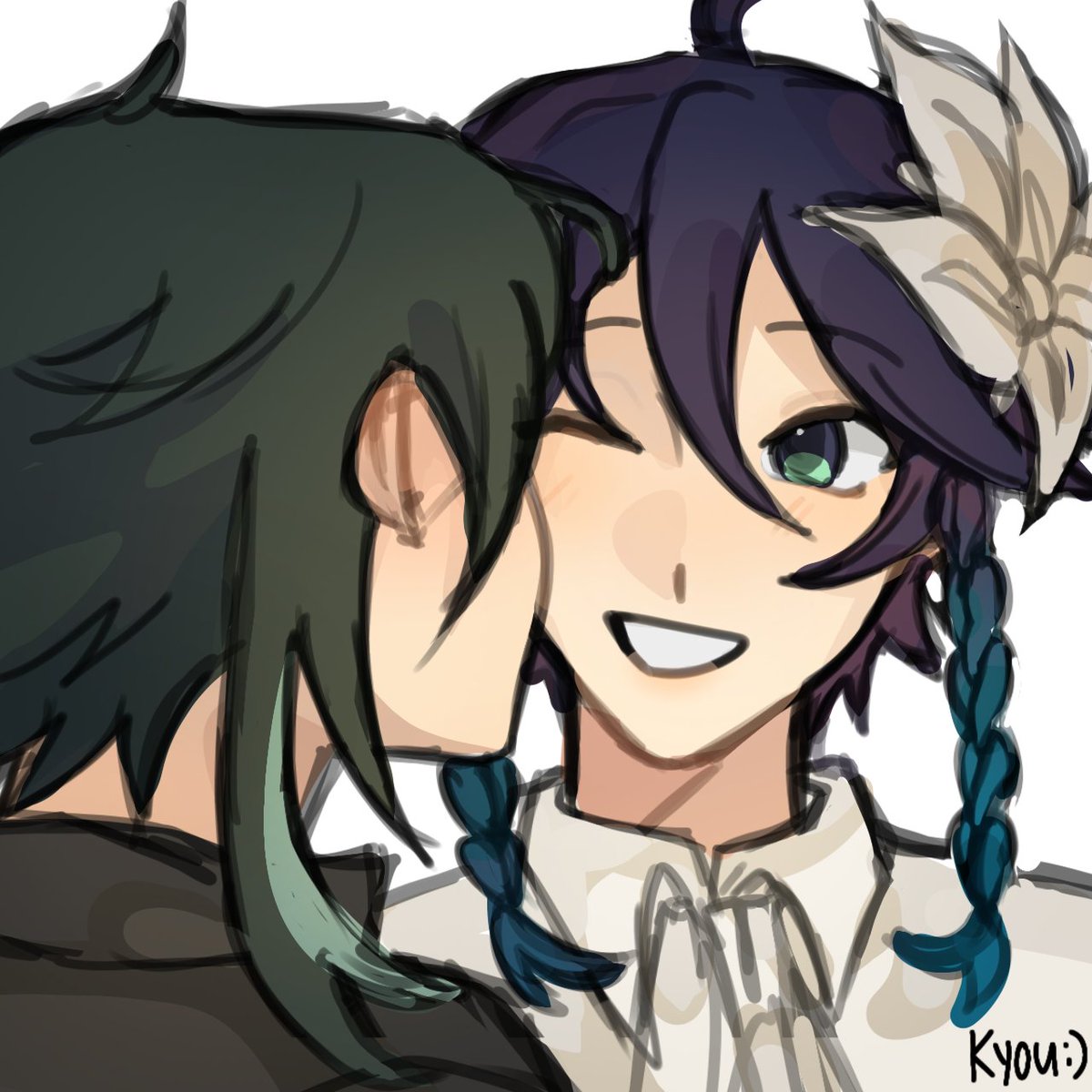 Kyoupogi_'s tweet photo. Wip !! 👹🍃 I miss drawing them:'(
#XV #xiaoven #GenshinImpact #fanart #venti #xiao https://t.co/gUxOdsWudY