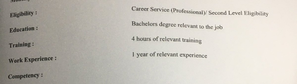 nobodyisunknown's tweet photo. Please enlighten me.

Hindi ko kasi talaga alam kung tama ba ginagawa ng HRMO namin. 
Ito po kasi yung nakapost sa CSC (pic attached) tapos yung friend ko na accountancy grad coz we haven’t passed the boards yet was not chosen for this position tho prof naman eligibility nya. 
 + https://t.co/PKyEwVkWoa