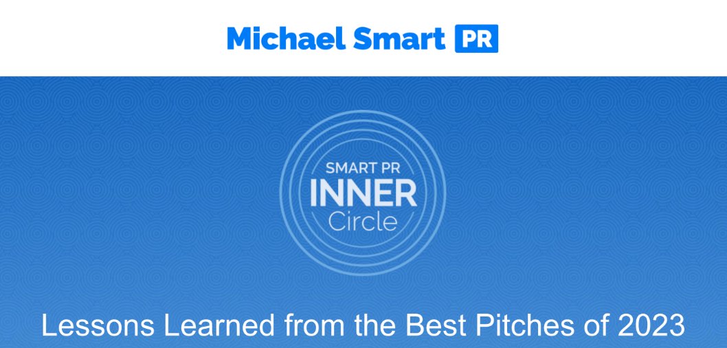 Glad to be included in the Michael SMART PR Best Pitches of 2023. My name was mentioned twice. It's an honor to be a part of the Inner Circle and surrounded by top-notch PR professionals. #PR #publicrelations #bestpitches #InnerCircle