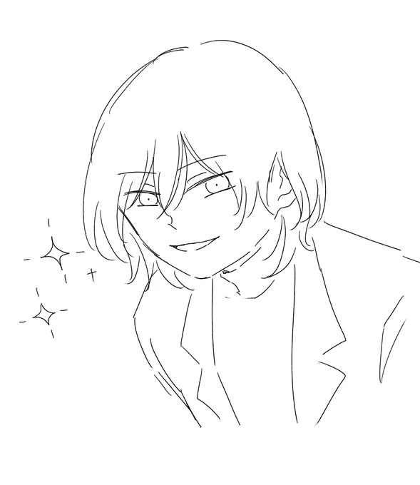 めずらしくキラキラ明智を描いてる 