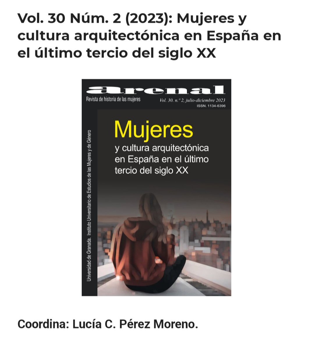 Nuevo dossier resultado del proyecto <a href="/MuWoArch/">MuWo</a> de la <a href="/AgEInves/">Agencia Estatal de Investigación</a> <a href="/CienciaGob/">Ministerio de Ciencia, Innovación y Universidades</a> Todos los artículos están en acceso abierto en revistaseug.ugr.es/index.php/aren…