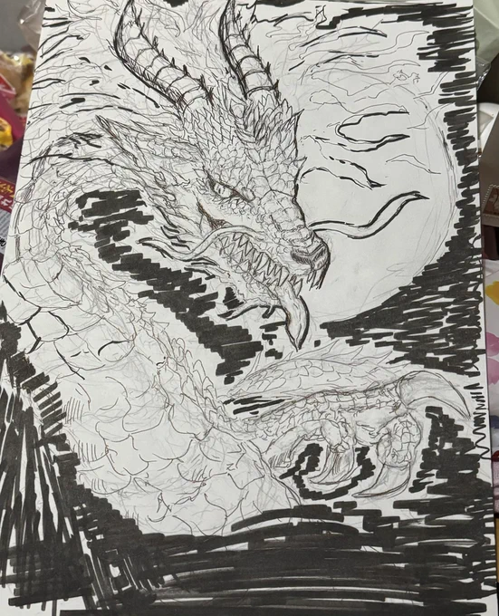 深夜のアナログ落書き 