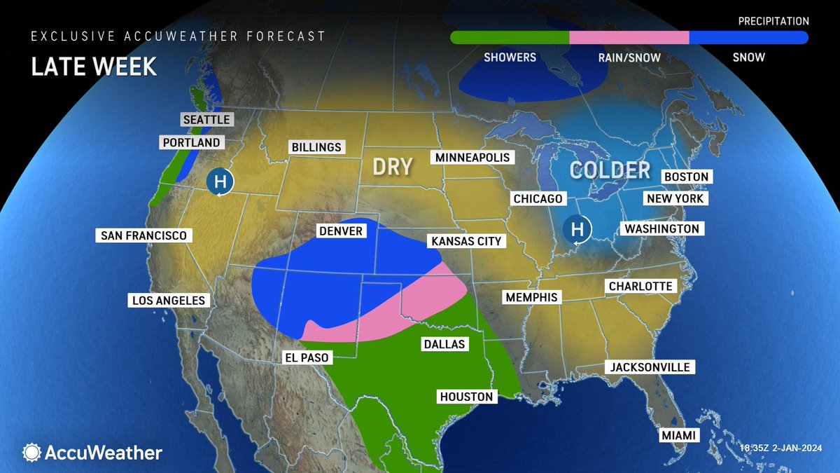 WEATHER @accuweather Wednesday • This afternoon-Times of sun and clouds. High 43. • Tonight-Partly cloudy. Low 28. • Thursday-Mostly sunny. High 40. bit.ly/38E3FAv