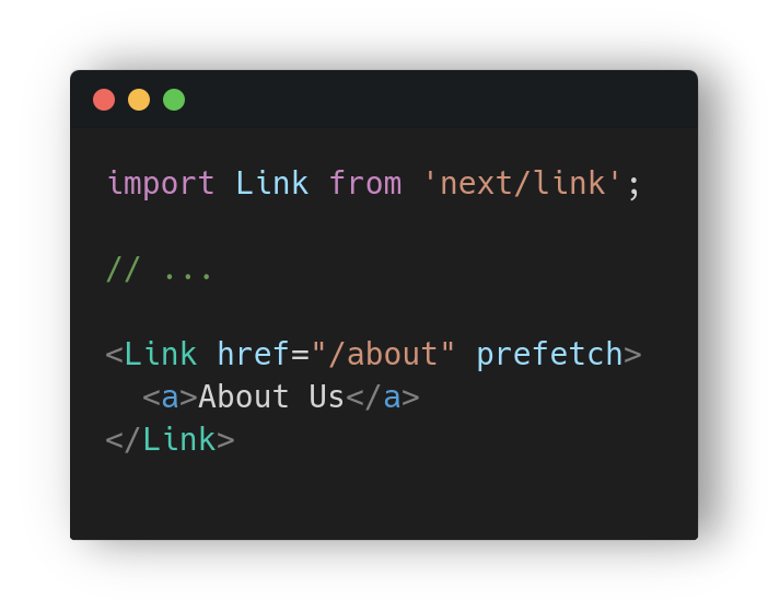 🚀 Speed up your #NextJS routing with the Link component's 'prefetch' attribute! It preloads the page in the background when the link is visible. Your users will thank you for those lightning-fast page transitions! ⚡️💨 #React #WebDevTips #JavaScriptCommunity Join the convo!