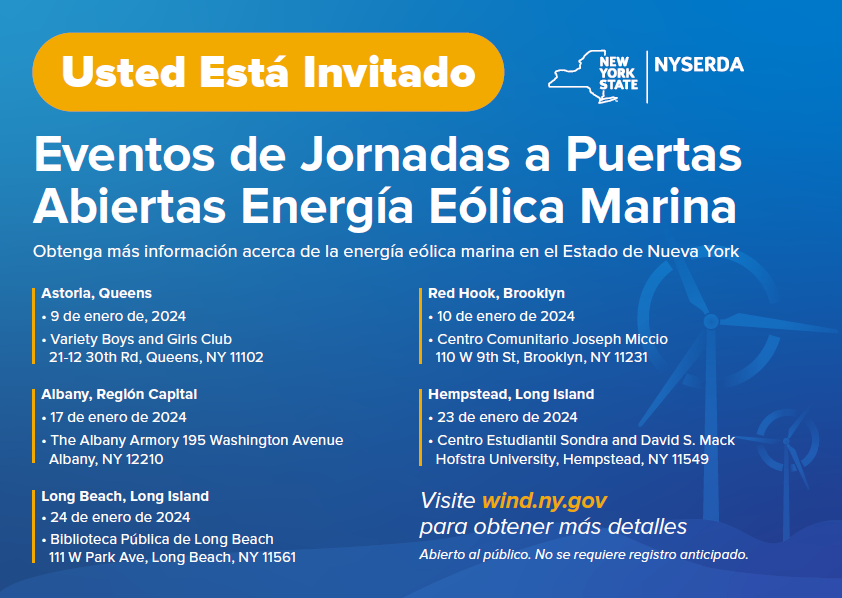 Join the Attentive Energy One team next week in Queens & Brooklyn to kick off the informative @NYSERDA #offshorewind open house series! Open to the public, these are great forums to engage with industry & state agencies while learning more about offshore wind development in NY⚡️