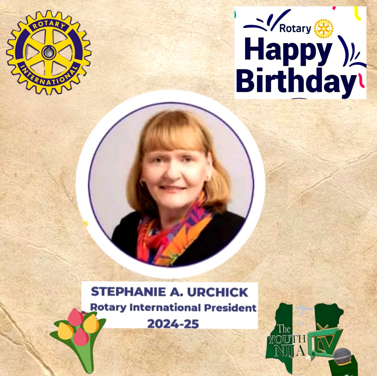 OlaniyiMoradeyo's tweet photo. 3 happy cheers to the Rotary International President on her birthday. Wishing her many happy returns of the day. https://t.co/cw7aZnNcjv
