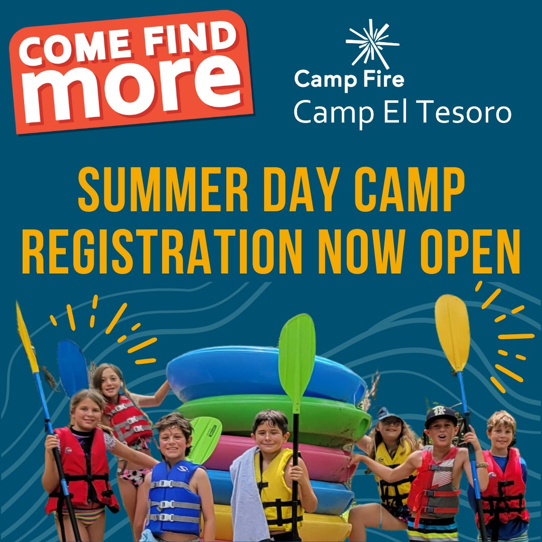CampElTesoro's tweet photo. 🌞 Summer 2024 is calling, and Camp El Tesoro Summer Day Camp registration is OPEN NOW! 🎉

📅 June 3 – July 26

Visit https://t.co/S95VtveGPF to see the weekly themes, register, and join the excitement. 
 #CampElTesoro #Summer2024 #CampFireFW #SummerDayCamp #ComeFindMore https://t.co/G0wTB5Tevz