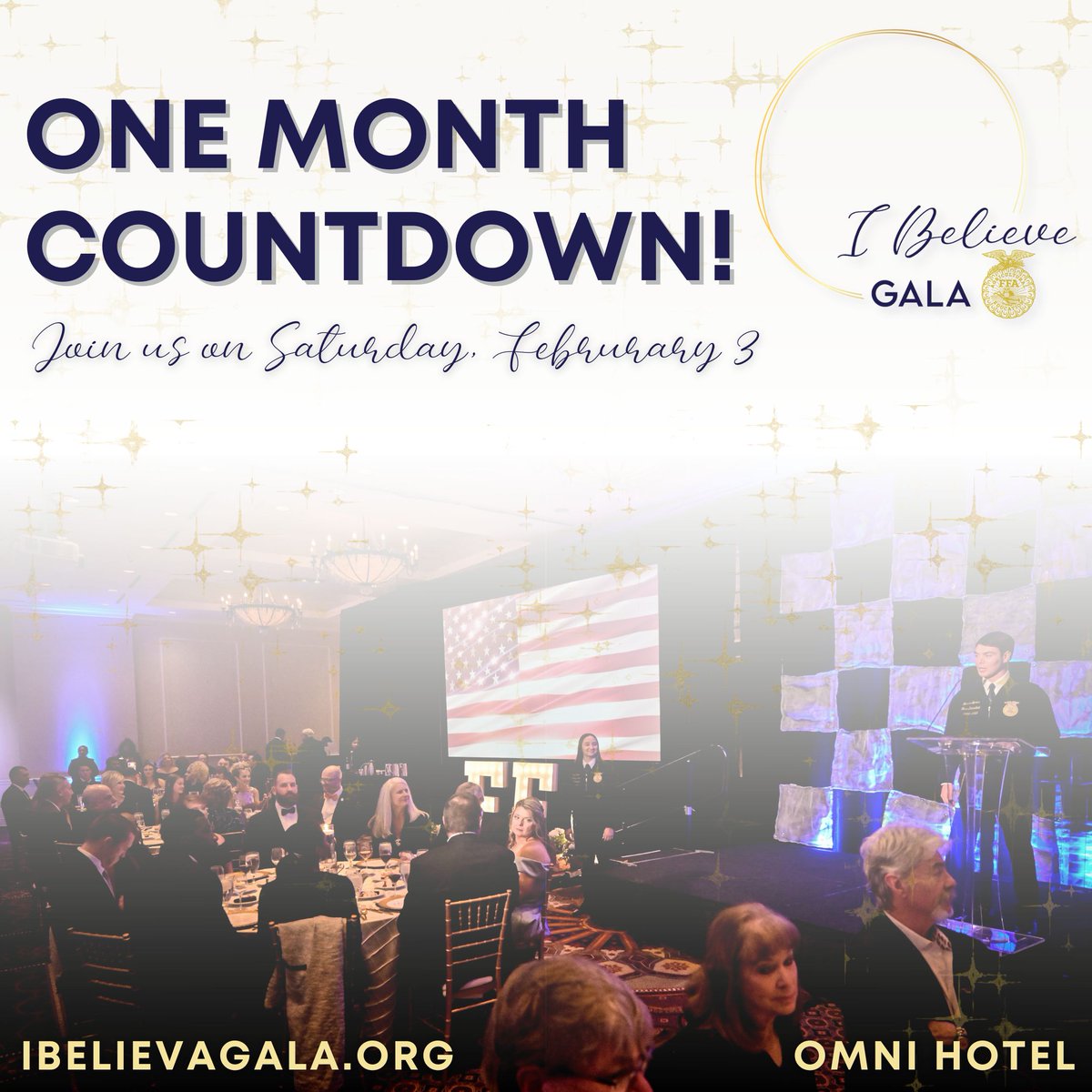 ⏰🤩 THE COUNTDOWN IS ON! 🤩⏰
✨I Believe Gala hosted by Oklahoma FFA Foundation✨
Saturday, February 3  |  Omni Hotel, OKC
ibelievegala.org