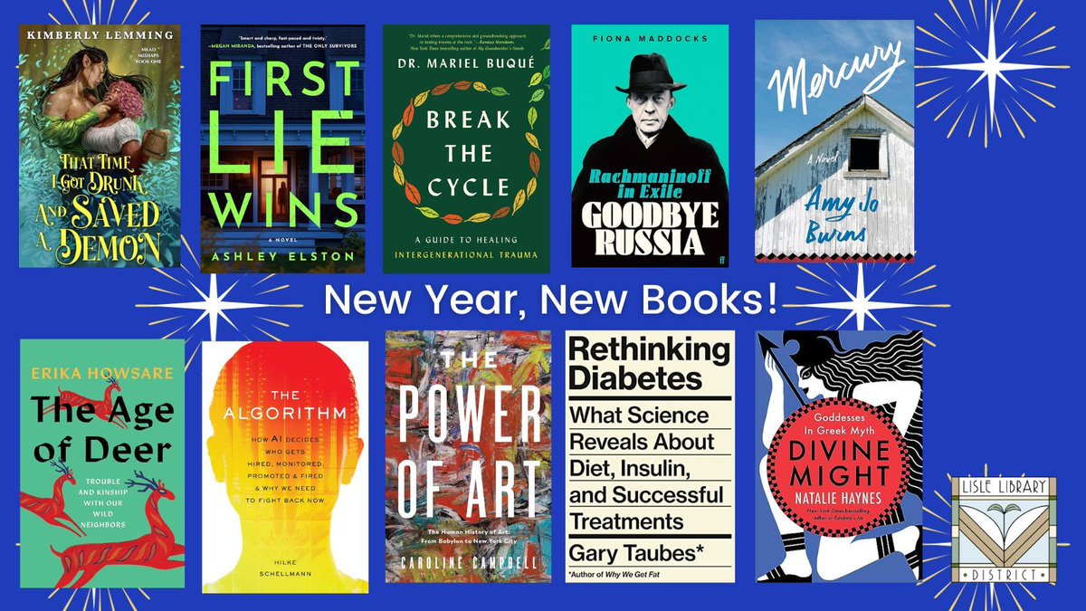 Start the New Year off right with these new books! Place a hold: bit.ly/4aJoaqW. @amyjoburns @officialnhaynes @drmarielbuque @FionaMaddocks @garytaubes @ashley_elston