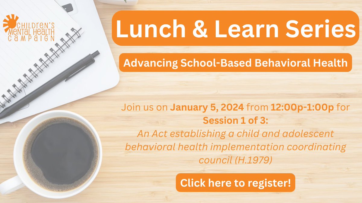 kidsMHmass's tweet image. Join us this Friday to learn more about our efforts to advance school-based behavioral health across the Commonwealth, and how you can take action to ensure students have the resources and support they need to thrive.
Register here: eliot.zoom.us/webinar/regist…