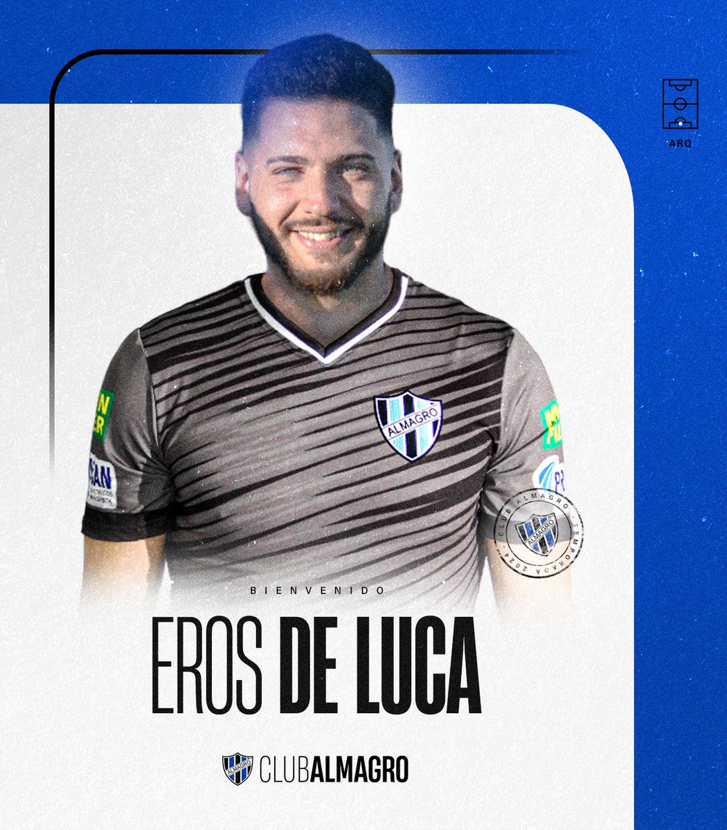 almagroficial's tweet photo. 🧤 𝗘𝗿𝗼𝘀 𝗗𝗲 𝗟𝘂𝗰𝗮 se convirtió en nuevo jugador del Club Almagro.

✍🏼 El arquero llega en condición de libre y firmó contrato por 1 año.

🔙 Última temporada: JJ Urquiza.

¡𝘽𝙞𝙚𝙣𝙫𝙚𝙣𝙞𝙙𝙤 𝙀𝙧𝙤𝙨! 👋🏼 🇪🇪 https://t.co/eotyTBuACL