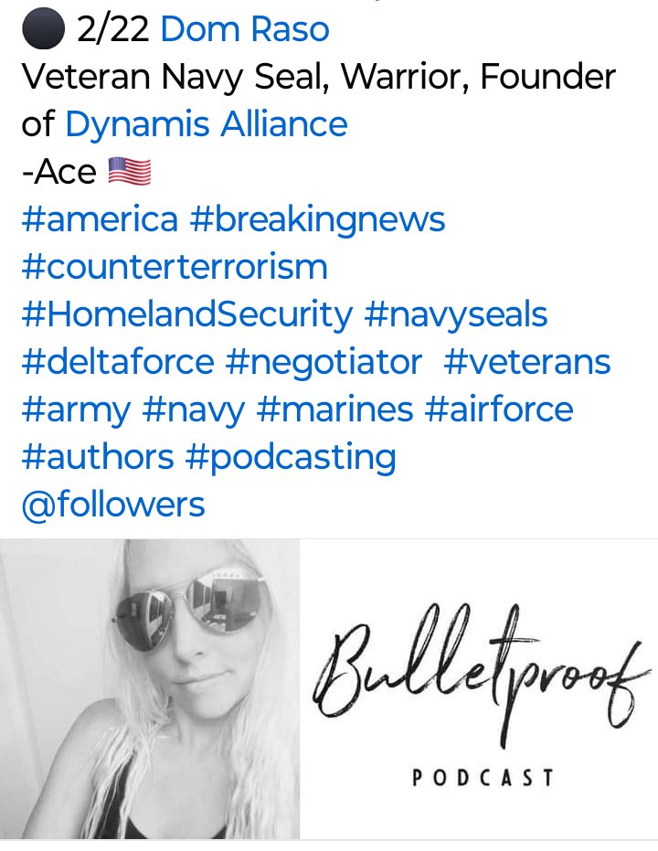 Ace_Bulletproof's tweet photo. LETS GO! 
Season 4 of "BULLETPROOF" Podcast Lineup:
#Navyseals #deltaforce #targeter #negotiator #author #chrisvoss #jefftiegs #domraso #sarahadams @Skullgamesio @grayboe
@BenghaziAttacks 
@fbinegotiator 
@DomRasoJr https://t.co/mA5mLaxmZO https://t.co/pkTQTX4pk4