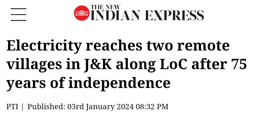 AskAnshul's tweet photo. Residents of Kundiyan and Patroo villages in J&amp;K's Kupwara district experienced the joy of electricity for the first time in 75 years. https://t.co/ELxOsMVCLV