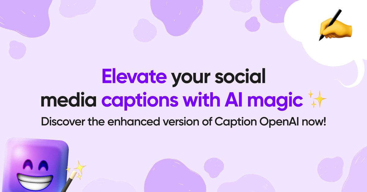 Elevate Your Captions with AI Magic! 🌟
Exciting upgrade to our AI caption generator — craft captivating captions from URLs! 💬Enhance with rephrasing, tone choices, translation, and smart hashtags. Unleash your content's potential! ✨ Try it for free here
bit.ly/3TKQ8N0