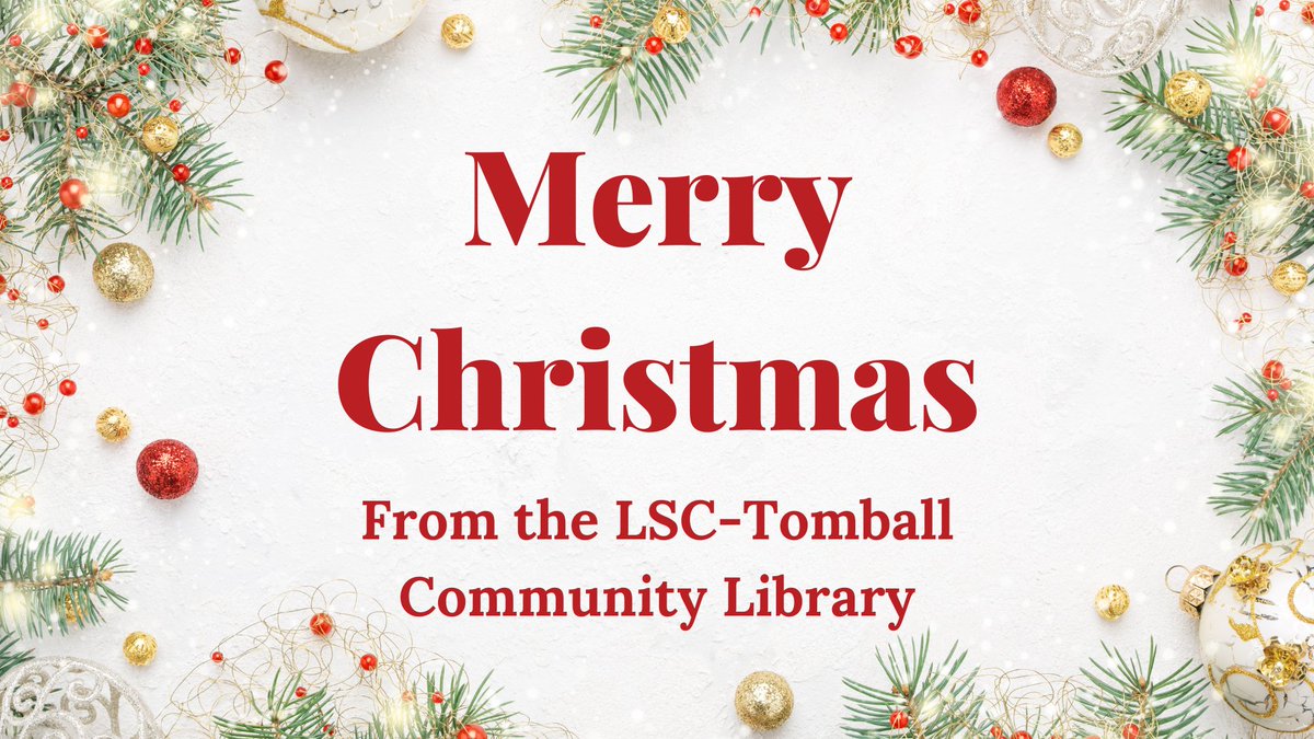 tomballlibrary's tweet photo. Merry Christmas from the LSC-Tomball Community Library!
#harriscountypl #tomballlibrary #lsctomball #christmas https://t.co/2lPbqZ072z