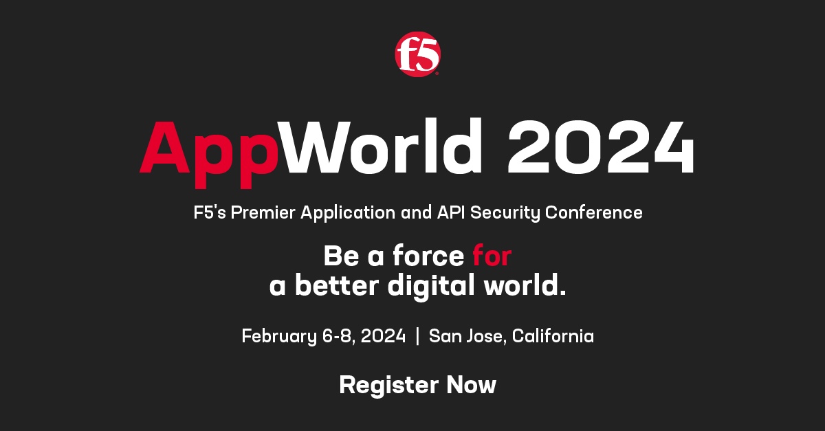 cody_green's tweet photo. Want to learn about modern application delivery and security? Join us in San Jose, CA this February for #AppWorld2024. Register now: https://t.co/2k60vWzhu1 https://t.co/YueOt2SckP