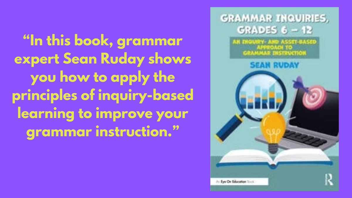 Book giveaway! I am giving away a personalized and signed copy of my latest book, Grammar Inquiries, Grades 6–12: An Inquiry- and Asset-Based Approach to Grammar Instruction, published by <a href="/RoutledgeEOE/">Routledge Eye On Education</a>! To be eligible to win, just repost this post!