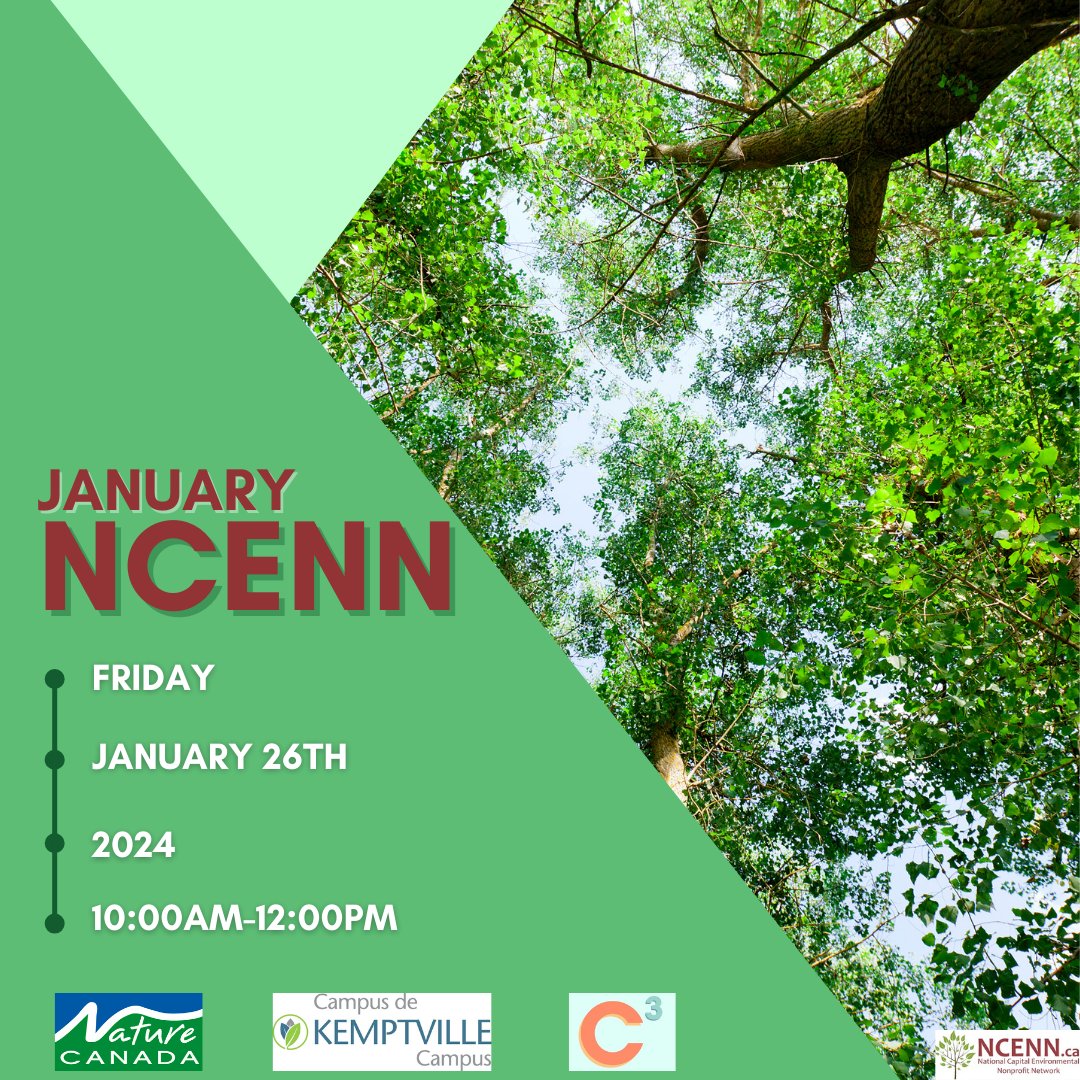 Join us on Friday, January 26th from 10:00am – 12:00pm (EST) for the first NCENN event of the new year!

Current speakers include: <a href="/NatureCanada/">Nature Canada</a>, Kemptville Campus, and Create Change Collective.

Register here! us06web.zoom.us/meeting/regist…

#Ottawa #ottawaevents #nonprofit #networking