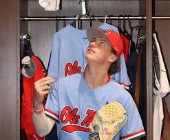 SwayzeCrazies's tweet photo. With 44 days until the college baseball season, we turn our attention to Hudson Calhoun who will wear jersey number 51 for the Rebels this season.  Hudson is a 6'4" 190 lb true freshman out of Tupelo, Miss.  The long, slender framed Calhoun is a high waisted RHP with a projectable build out of the McCallie School as the second highest ranked RHP in Mississippi's Class of 2023.  Hudson uses a highly repeatable, low effort rocker step into a high leg lift delivery to the plate.  The young power pitcher stepped onto campus this fall and increased his fastball velo that only topped out in the low 90s in his prep career to 94 mph.  As Calhoun adds strength to his frame, the life on his fastball coupled with his ability to locate anywhere on the plate will serve him well at the college level and beyond.  Hudson's secondary offerings include a short breaking slider and a looping 12-to-6 curveball that he lands for strikes.   Expect Rebel HC Mike Bianco to work Hudson Calhoun in for short relief especially during the nonconference portion of the schedule so that he can gain valuable experience and get needed innings before conference play.  If all goes well early then Hudson can find himself being rewarded with even longer outings later in the season.  Most important for this season is Calhoun's physical development into a potential high velo command pitcher who profiles to compete for spot in the starting rotation as early as 2025.  There are a lot of things to like about this young righty, and he adds even more depth to what is expected to be a strong bullpen for the Rebs.
