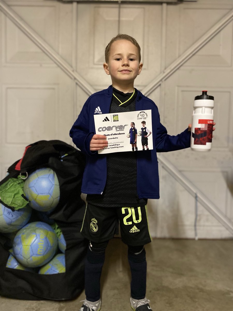 ⁦⁩Great camp today and very happy wee man ⚽️😀⚽️Thanks to ⁦<a href="/scotlandcoerver/">Coerver® Coaching Scotland</a>⁩