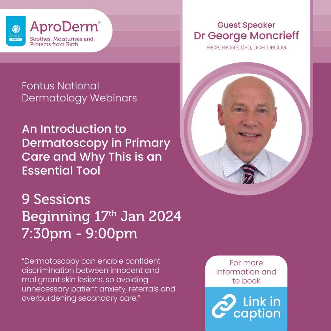 Looking to improve your confidence and ability to spot benign and cancerous lesions?

Register for Dr George Moncrieff’s Dermatoscopy series: attendee.gotowebinar.com/register/42695…

#Dermatoscopy #MedEd #DermEd #PrimaryCare
