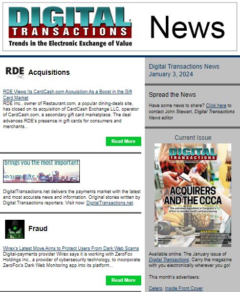 DTPaymentNews's tweet photo. Today’s Digital Transactions News: RDE’s CardCash Gift Card Boost; Wirex Counter to the Dark Web; Kindcard To Acquire OpenTransact
https://t.co/P93c9qgt3B
#payments #acquisitions #giftcards #restaurants #darkweb #scams #webmonitoring #merchants https://t.co/lnruu0ajWw