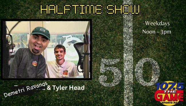 Demetri Ravanos (@demetriravanos) on Twitter photo No <a href="/radioterryford/">Terry Ford</a> today on <a href="/1075thegame/">107.5 The Game</a>, so I am hosting the Halftime Show starting at 12 alongside <a href="/TylerHead18/">Tyler Head</a>.
1:30 - <a href="/bomani_jones/">bomani</a>
2:15 - <a href="/PeterBurnsESPN/">Peter Burns</a>
Columbia: 107.5
Florence: 100.5
Myrtle: 100.3
Online: 1075thegame.com No <a href="/radioterryford/">Terry Ford</a> today on <a href="/1075thegame/">107.5 The Game</a>, so I am hosting the Halftime Show starting at 12 alongside <a href="/TylerHead18/">Tyler Head</a>.
1:30 - <a href="/bomani_jones/">bomani</a>
2:15 - <a href="/PeterBurnsESPN/">Peter Burns</a>
Columbia: 107.5
Florence: 100.5
Myrtle: 100.3
Online: 1075thegame.com