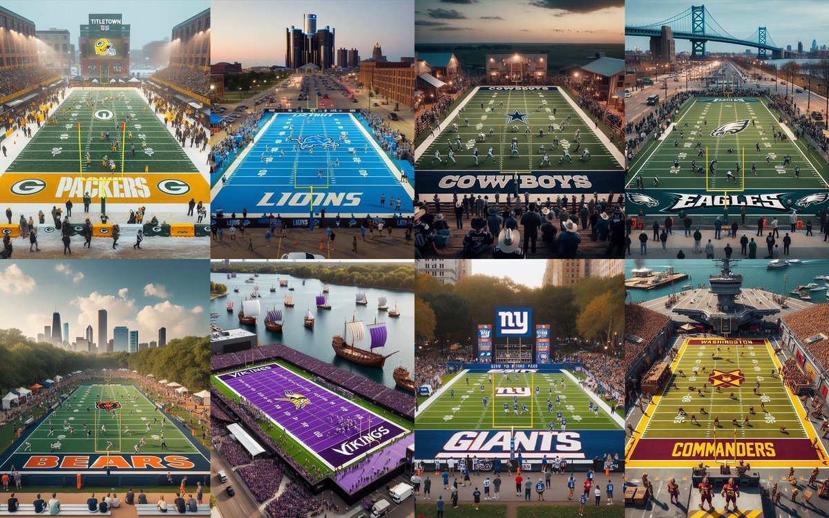 NFLMemes's tweet photo. NFL Street 2024 Home Field concepts 👀🔥 https://t.co/cju1qN4Esm