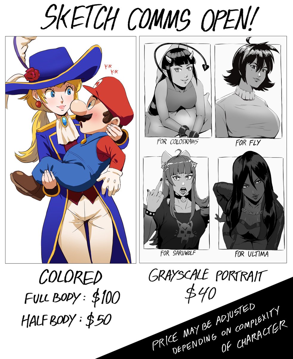 𝗖𝗢𝗠𝗠𝗜𝗦𝗦𝗜𝗢𝗡𝗦 𝗢𝗣𝗘𝗡
Open until further notice
DM if interested 