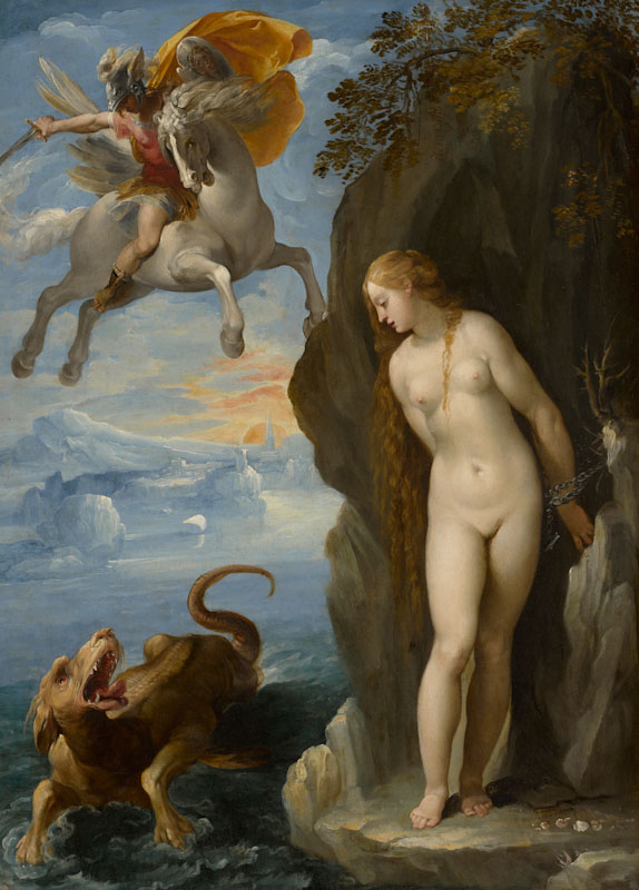 Lots of chatter these days about the new #PercyJackson on @DisneyPlus ... catch a glimpse of the original myth in “Perseus Rescuing Andromeda,” depicting the Greek hero Perseus (Percy’s namesake) arriving astride Pegasus, the winged horse, to save the princess Andromeda.