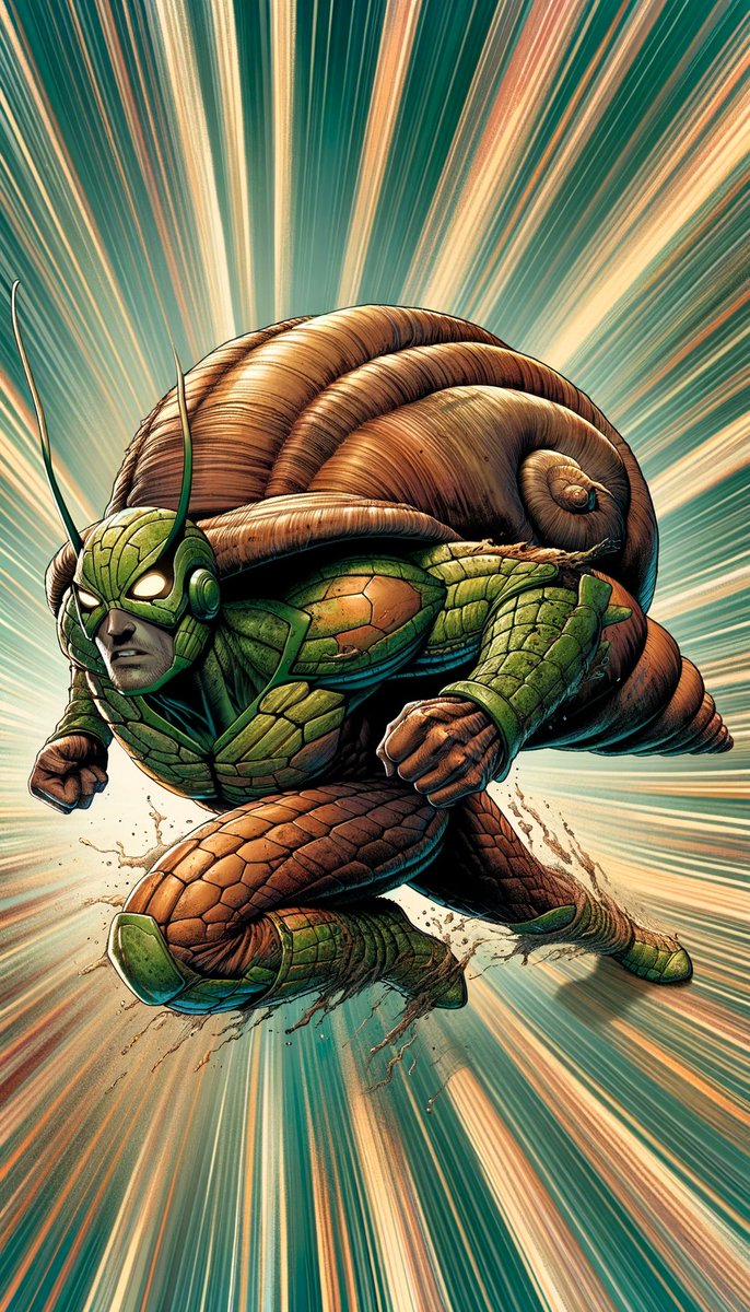 TheXMensBackup's tweet photo. Real Name: Gordon Slowe
Superhero Name: Captain Creep

Power: The tranquil ability to meander slower than a continental drift. 

Strength: His unhurried speed allows for unparalleled precision in every task. 

Weakness: Often misses buses due to his relaxed stride.

#aiart https://t.co/qWMdCEgBtE
