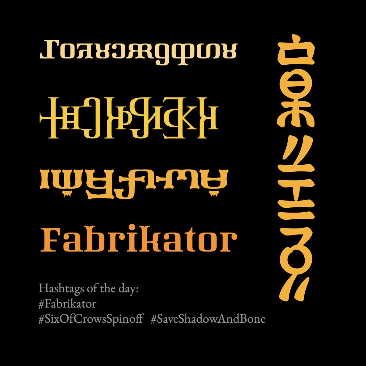 thalmach's tweet image. Yesterday&apos;s and today&apos;s hashtag: 
#Fabrikator
#PekkaRollins
#SixOfCrowsSpinoff