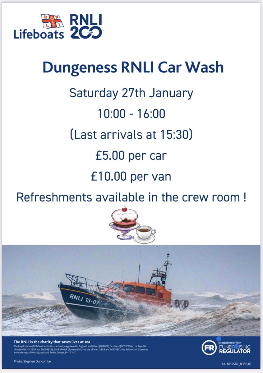 It’s that time of year again, when our volunteer crew get out the sponges and the jet washer and show off their expert car cleaning skills! 🚗🚙🫧🧽💦 Come down and get your car cleaned by our lifeboat crew and treat yourself to a refreshment in our crew room afterwards 🧁🍰☕️🫖