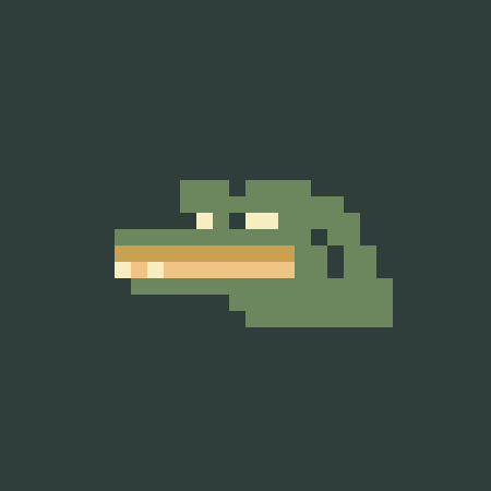 'Snap snap' Look out! This tiny pixel coco is lurking on today's #AustralianOutback canvas! @basepaint_xyz #basepaint 🐊💚