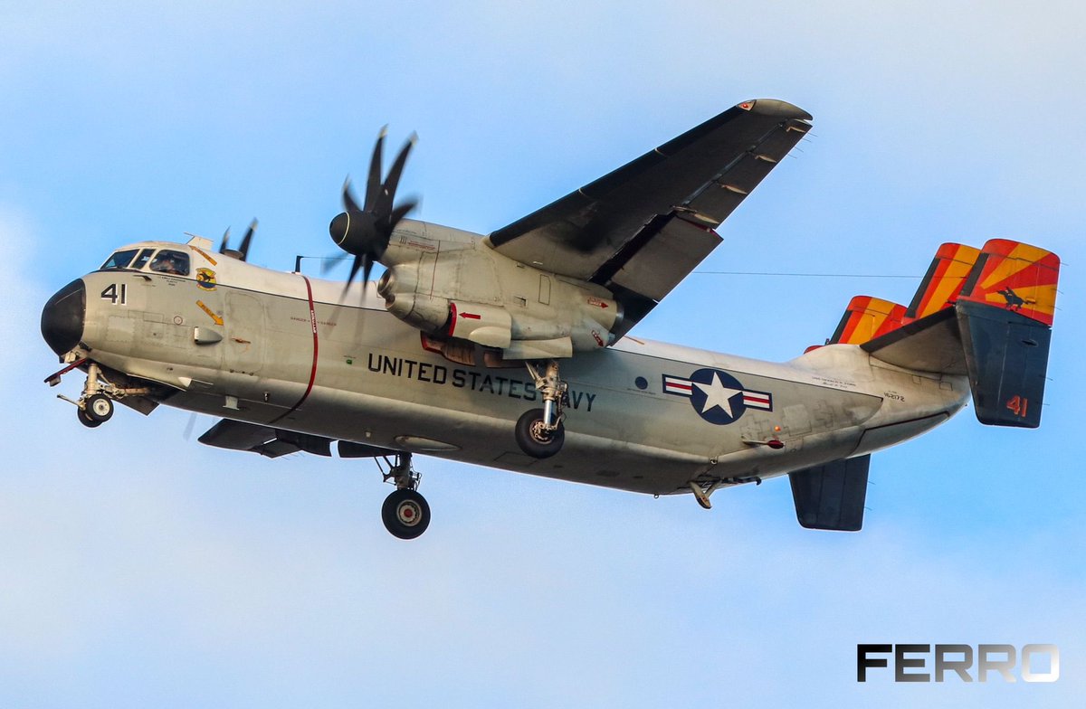 US Navy Grumman C2A Greyhound - 162172 / 42 from the USS Gerald R Ford arriving in Rota this evening #AvGeek #avgeeks #aviation #planespotting #aviationdaily #aviationphotography @air_intel @scan_sky #USNavy