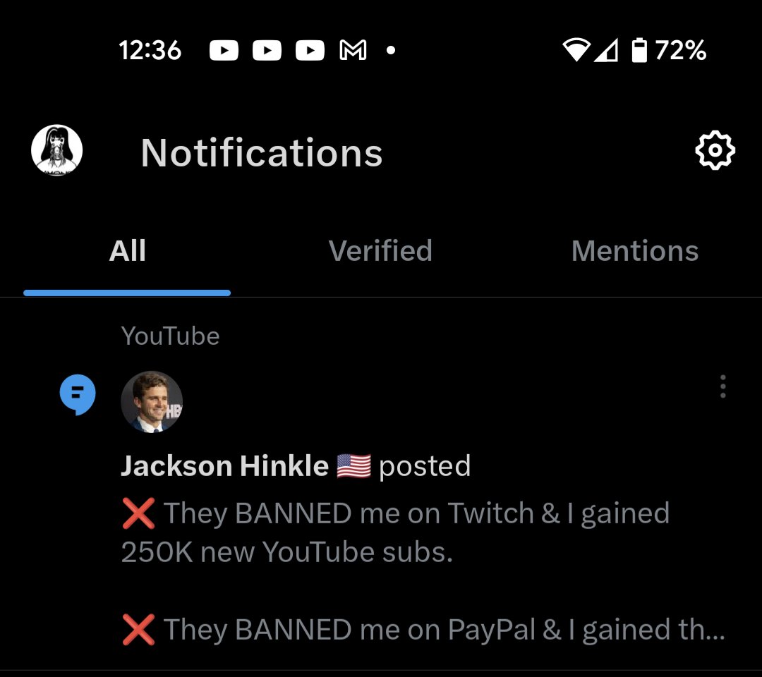 No agenda here, eh <a href="/elonmusk/">Elon Musk</a>? If you have enough data on me to know "YouTube" is a relevant topic you have enough to know a far right nut job pandering for cash (through YOUR platform) is not relevant to me.