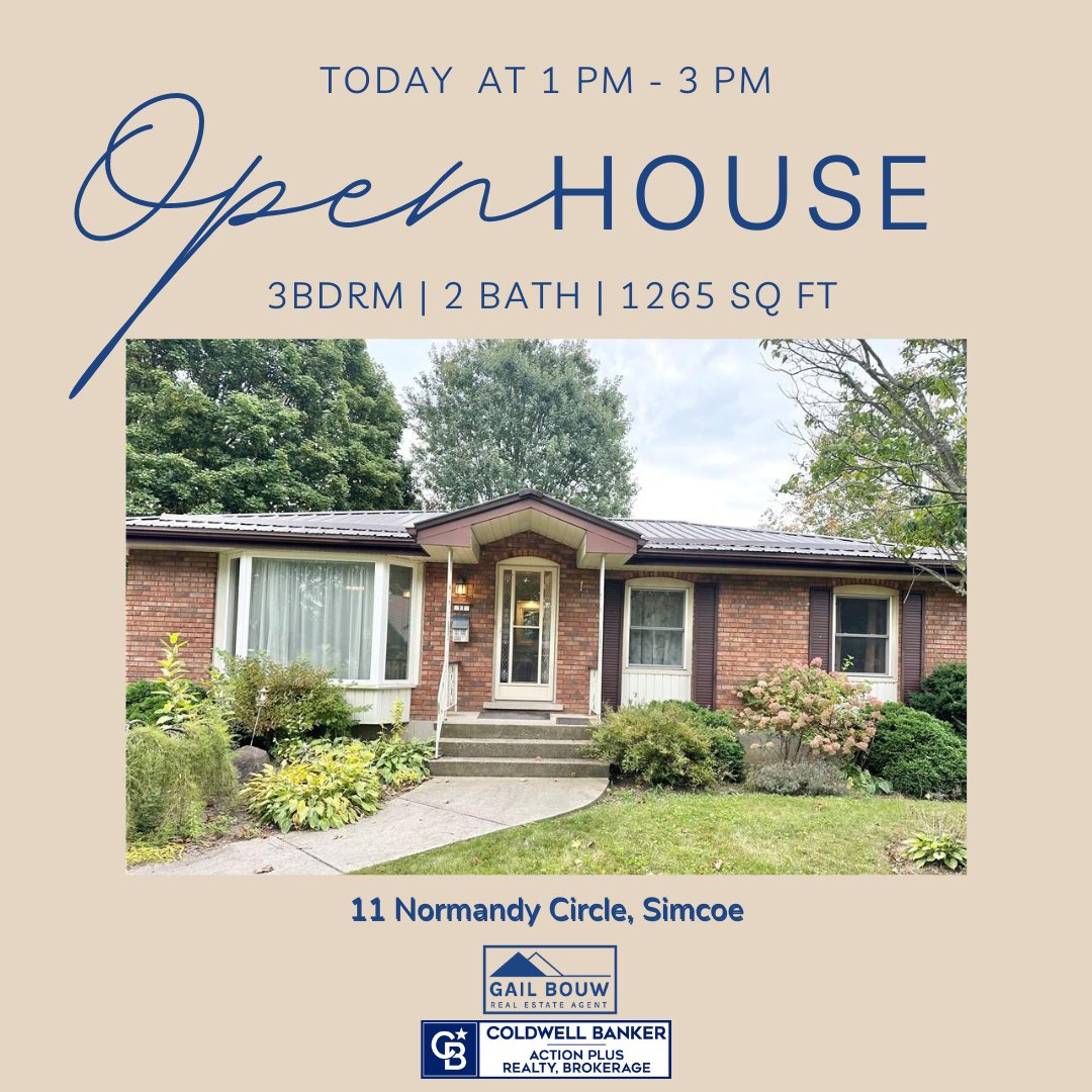 Open house today!   Call me for the viewing. #gailbouwrealestateagent #realestate #realestatelife #cbactionplus #coldwellbankerca #coldwellbanker #realty #realtor #simcoe #norfolkcounty #simcoe #portdover #portrowan #norfolkcounty #openhouse #viewing #homeviewing #houseviewing