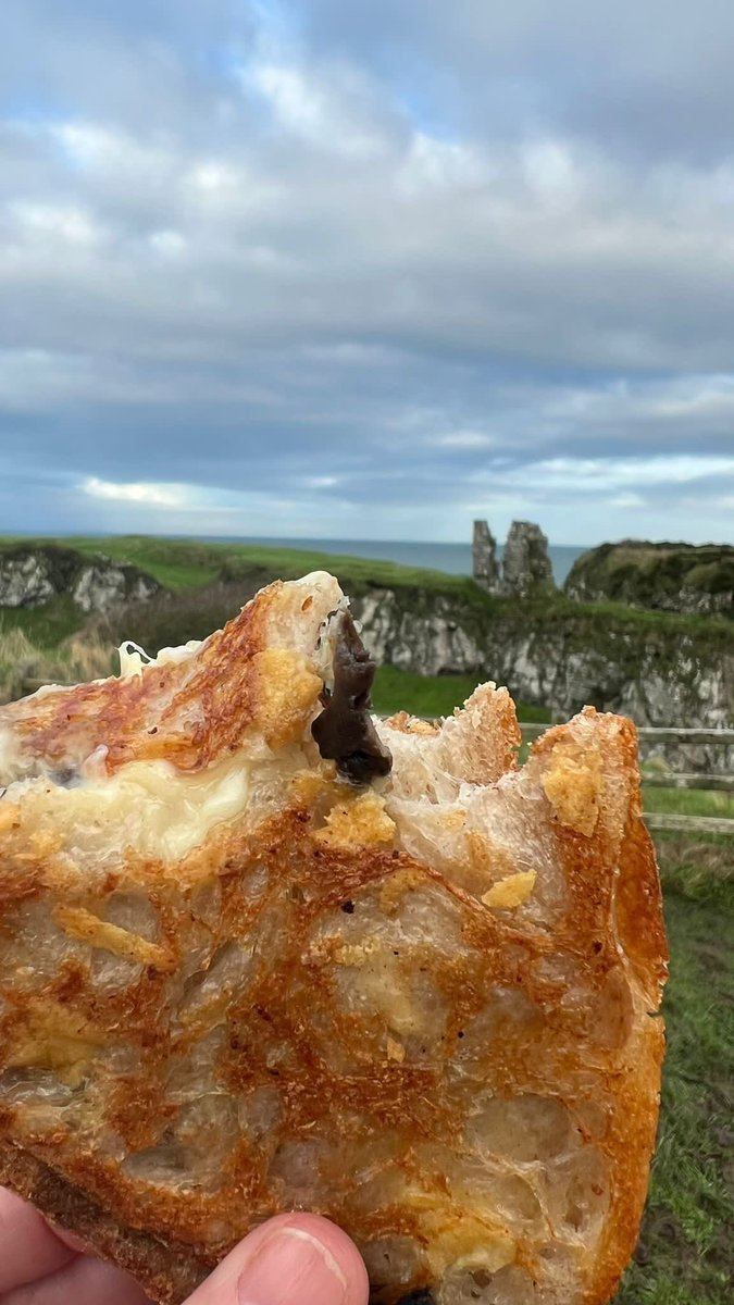 When you are returning from Fintown Donegal and end up at @minimaegden Bushmills for the best cheese grill in the land . @mrsRganics Hard to beat a Maegden cheese mix with @ispini_cured salami ❤️