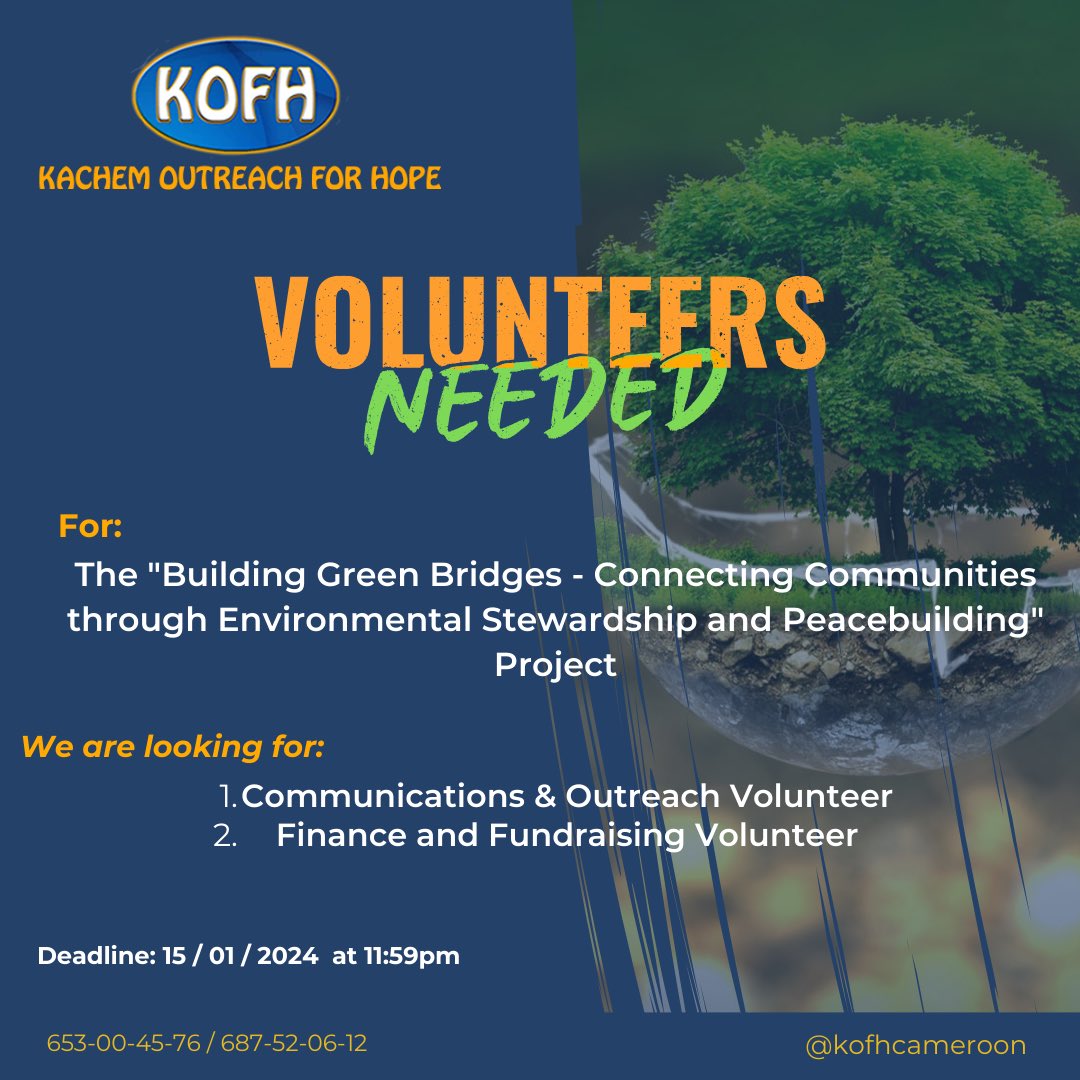 nepegcameroon's tweet photo. 🌿🤝Calling Volunteers!🤝🌿

🔍 Finance and Fundraising Volunteer 
View the Terms of Reference and apply
https://t.co/4UJRjTBDO5

📢 Communications and Outreach Volunteer
View the Terms of Reference and apply
https://t.co/x6I3bZE4lT https://t.co/jDIgiz3G4t