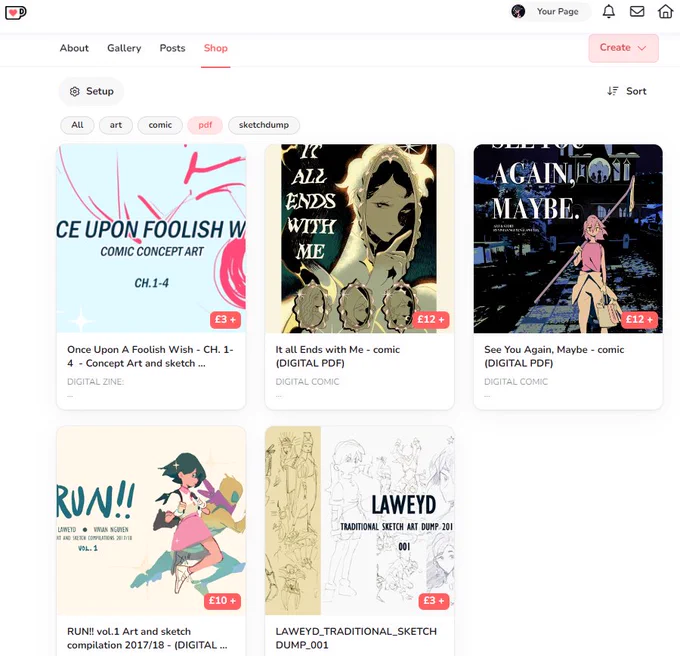 [RT💖] Happy news !!  Digital copies of my artzines and comics are now finally available on my ko-fi shop if you prefer to read PDF versions of them !  Link in in 🧵 !