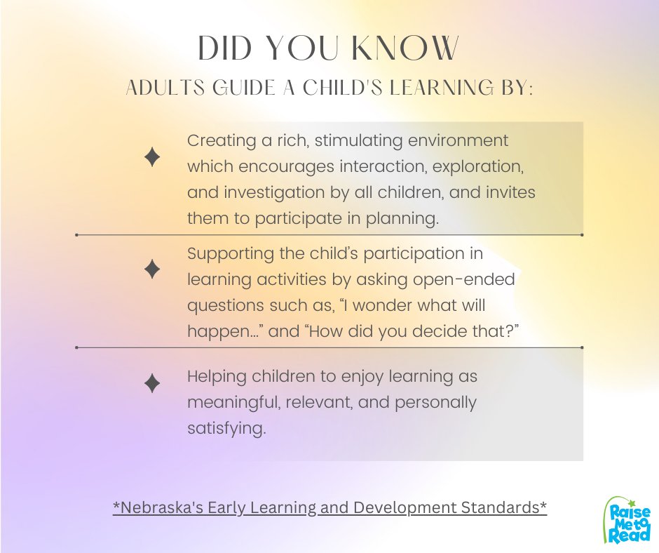 OmaThinkscapes's tweet photo. Parent-child interaction from birth to five is the most important aspect of a child's brain development and learning life.  This week we will repeat the Did You Know series we developed from the Nebraska Early Learning Standards.
(https://t.co/U9y2KTeteI) https://t.co/3CYIkSTdH0