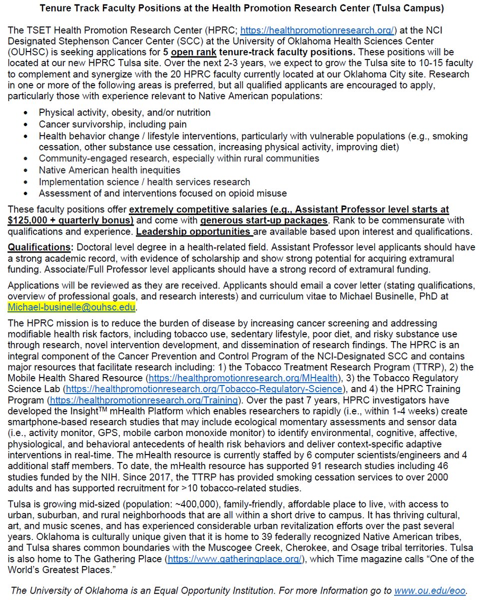 Last chance! Submit your application by 1-5-23. HPRC is hiring 5 Faculty (Assistant Prof start @ $125,000; Associate start @ $150,000). Details attached. Please repost! <a href="/SBMDigitalHlth/">SBMDigitalHealth</a> <a href="/BehavioralMed/">SBM</a> <a href="/ABCTNOW/">Association for Behavioral and Cognitive Therapies</a> <a href="/PsychJobs/">Psychology Jobs</a> <a href="/ObesityWeek/">ObesityWeek®</a> <a href="/ObesitySociety/">The Obesity Society</a> <a href="/srntorg/">SRNT</a>
<a href="/CPDDorg/">The College on Problems of Drug Dependence</a> <a href="/PsychJobs/">Psychology Jobs</a>