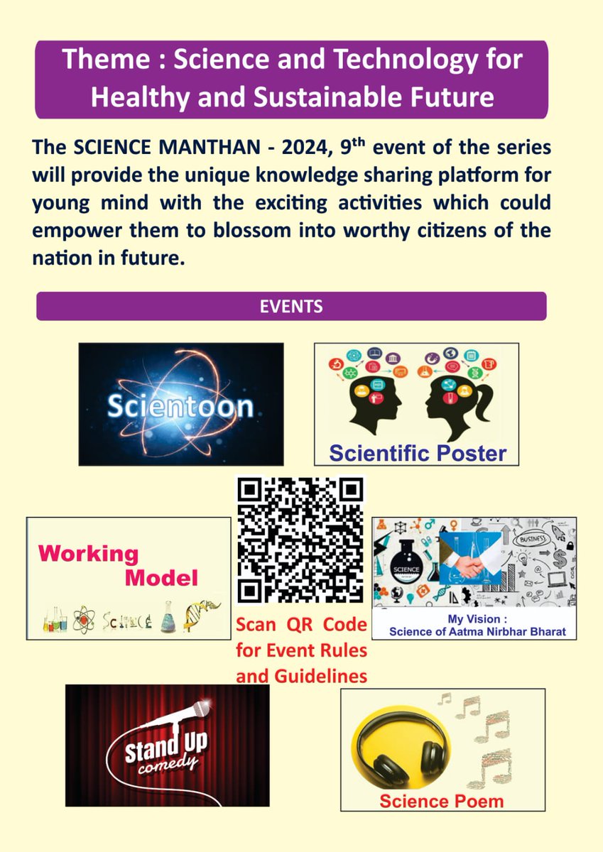 PDPIASCHARUSAT1's tweet photo. The date of this year's "Science Manthan 2024" is scheduled for Saturday, February 17, 2024. The purpose of the event is to instill a scientific temper in science undergraduate and postgraduate students. https://t.co/Qduf2HSuIC