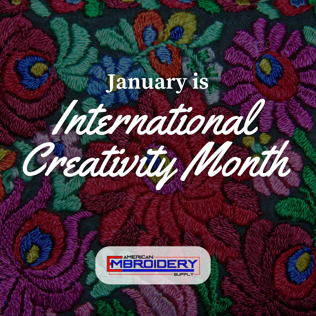 January is International Creativity Month! Show us your creativity by tagging us when you post your work. 

#americanembroiderysupply #embroiderysupply #monograms #machineembroidery