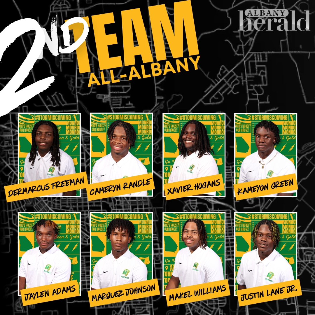 Monroe Football (@monroeftbl) on Twitter photo Congratulations to our guys who were named to the All-Albany Team by the <a href="/Albany_Herald/">The Albany Herald</a>. πͺπͺπͺ Congratulations to our guys who were named to the All-Albany Team by the <a href="/Albany_Herald/">The Albany Herald</a>. πͺπͺπͺ