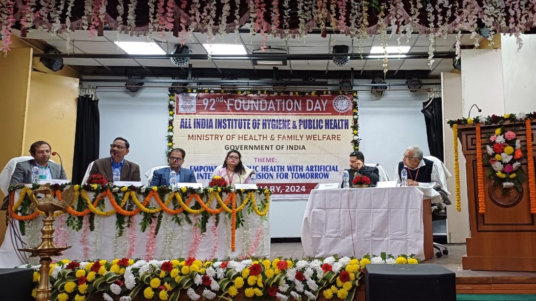 Dr. Arkaprabha Sau, Deputy Director(IM), DGFASLI attending panel discussion on 'Empowering Public Health with Artificial Intelligence' on the occasion of 92nd Foundation day of All India Institute of Hygiene and Public Health, Kolkata.