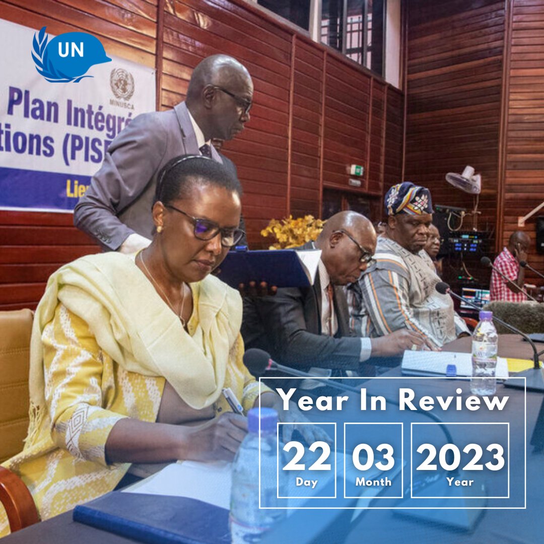 #YearInReview: In March 2023, we marked that authorities in #CAR 🇨🇫 and @UN_CAR signed the Integrated Election Security Plan (PISE), which helped effectively respond to local security challenges and ensure an inclusive and peaceful electoral process. @UN @VRugwabiza
